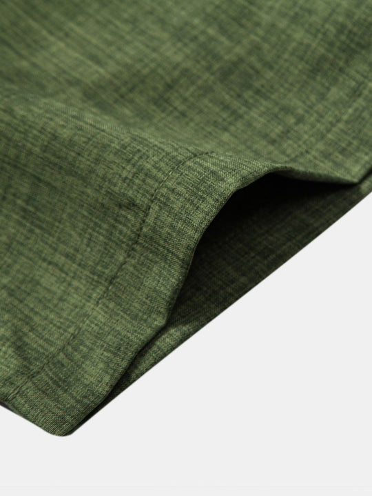 Oliver | Short Sleeve Stand Collar Shirt & Straight Leg Linen Pants
