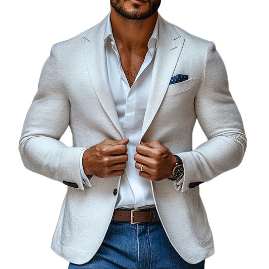 Brandon | Fashion Solid Color Peak Lapel Two Buttons Casual Blazer