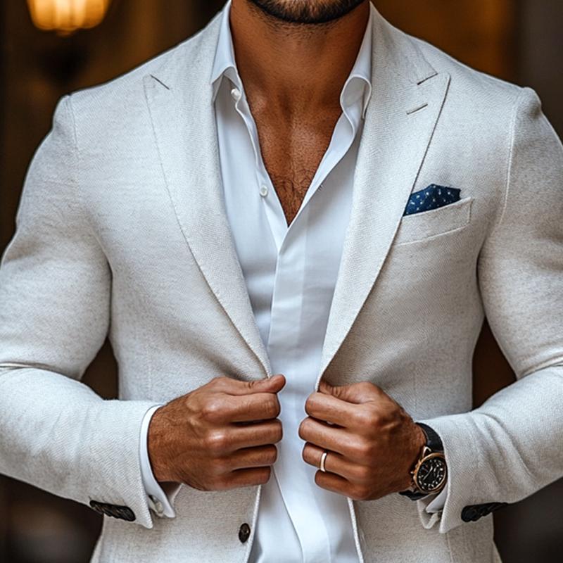 Brandon | Fashion Solid Color Peak Lapel Two Buttons Casual Blazer