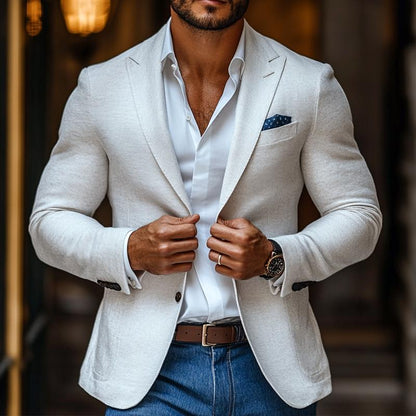 Brandon | Fashion Solid Color Peak Lapel Two Buttons Casual Blazer